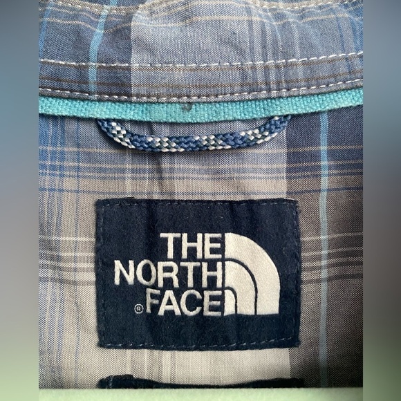 Men’s The North Face Plaid Short Sleeve Hammetts Button Down Blue Gray Size XL - Picture 9 of 16